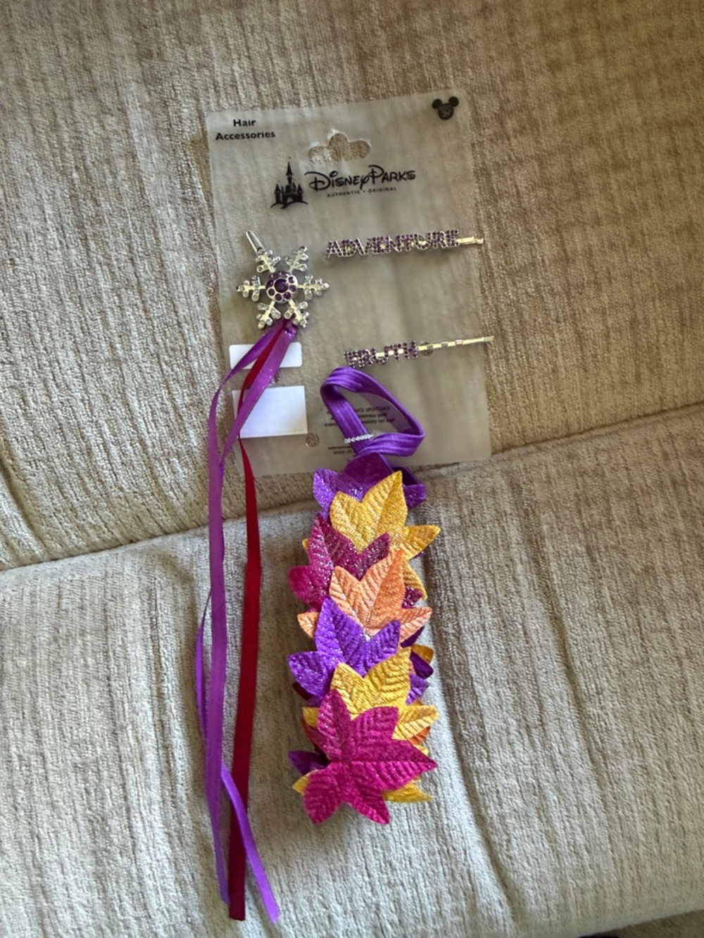 Disney Frozen II Anna Purple, Pink & Yellow Leaf Hair Accessory Set